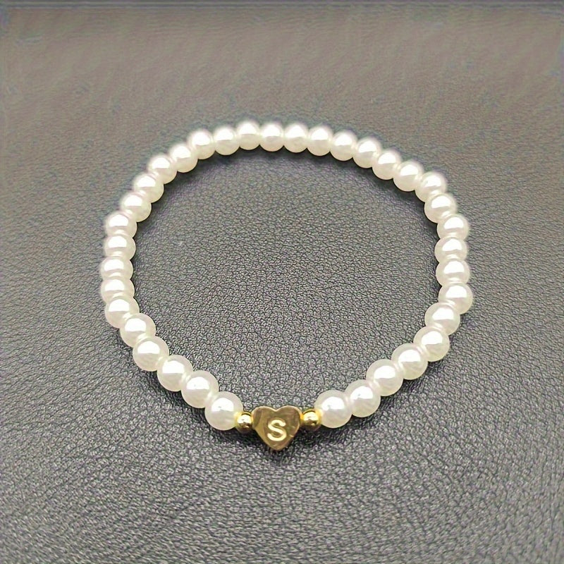 Classic A-Z Heart Initial Letter Bracelet
