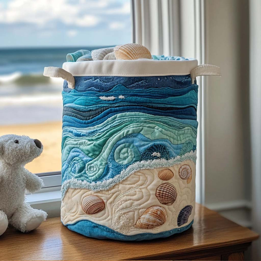 Seashella | Hand-Quilted Laundry Basket
