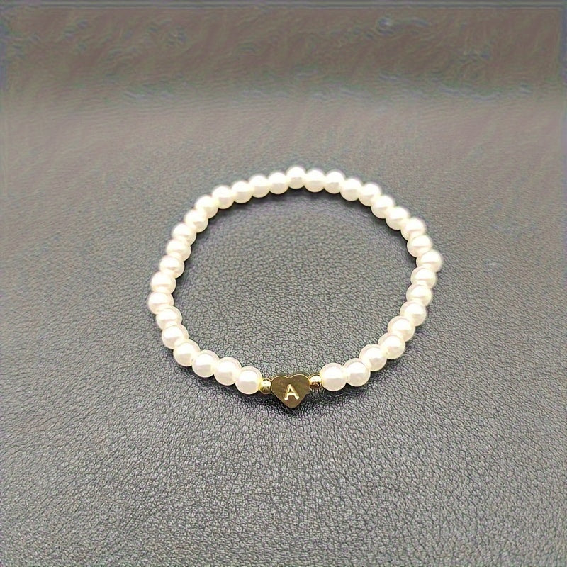 Classic A-Z Heart Initial Letter Bracelet