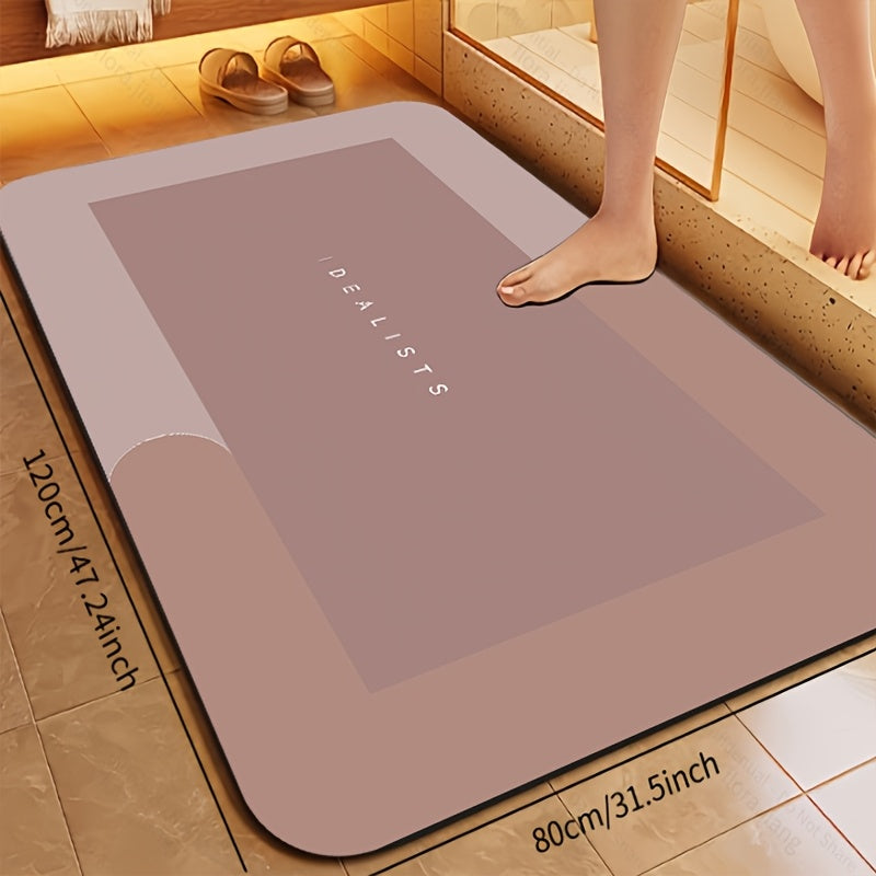 [Popular Choice] Super Absorbent Quick-Dry Bath Mat - Soft, Non-Slip Diatomite Design, Suitable for Showers, Bathtubs, and Doors - Hypoallergenic, the Perfect Home Decor Accessory