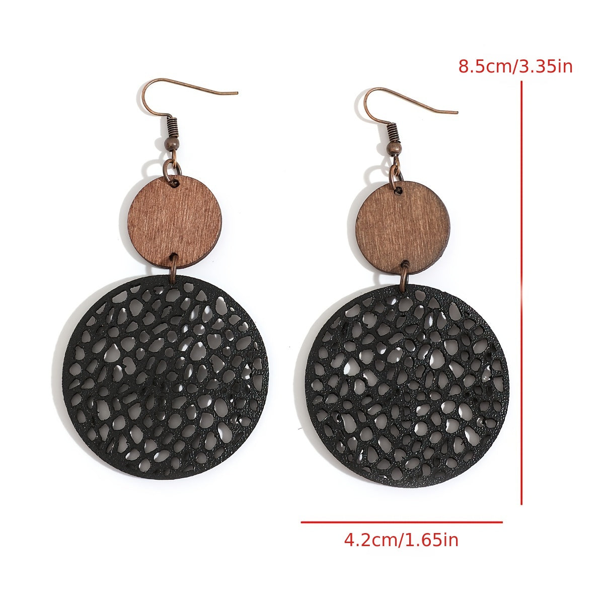 The Wooden Circle Drop Earrings