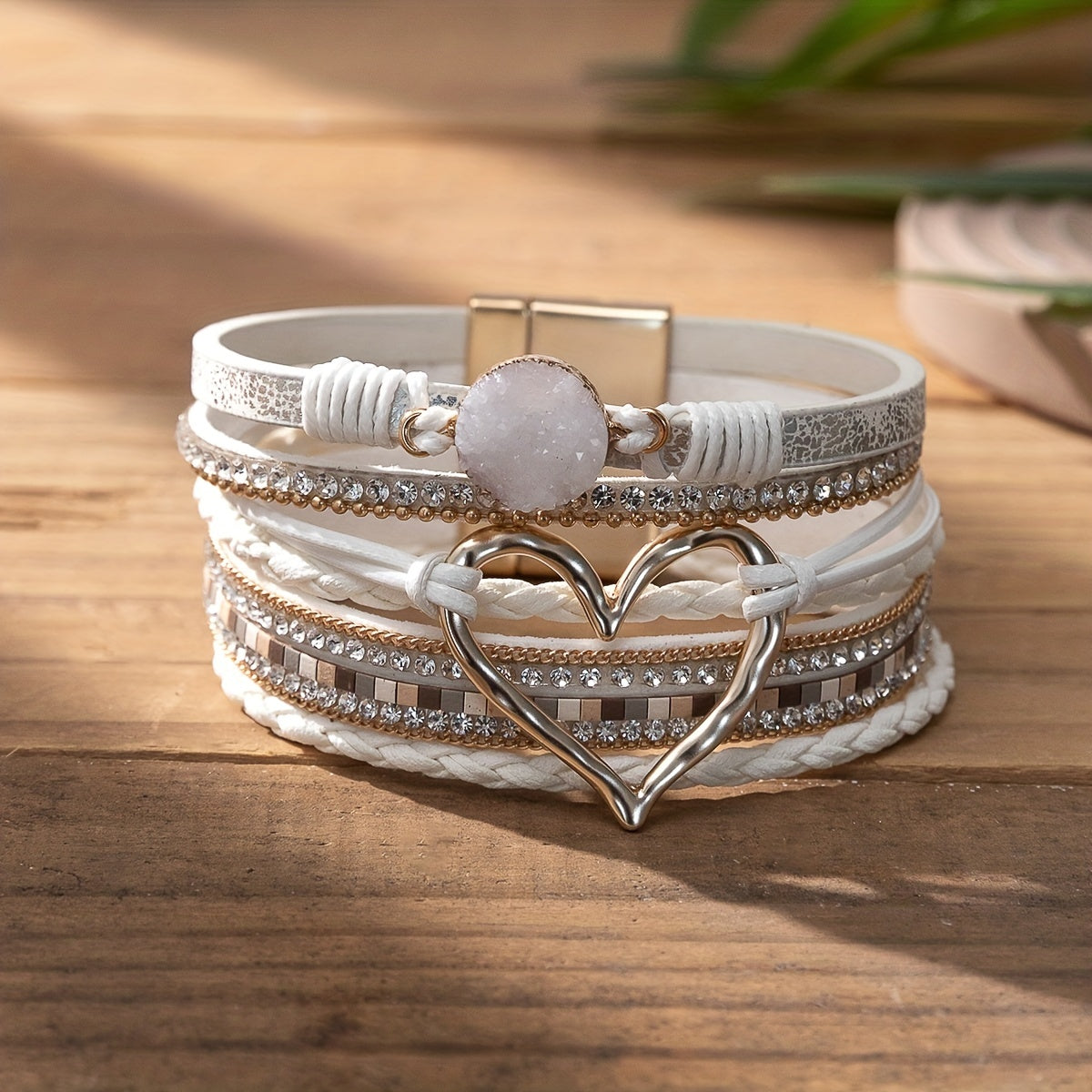The Heart Stone Leather Wrap