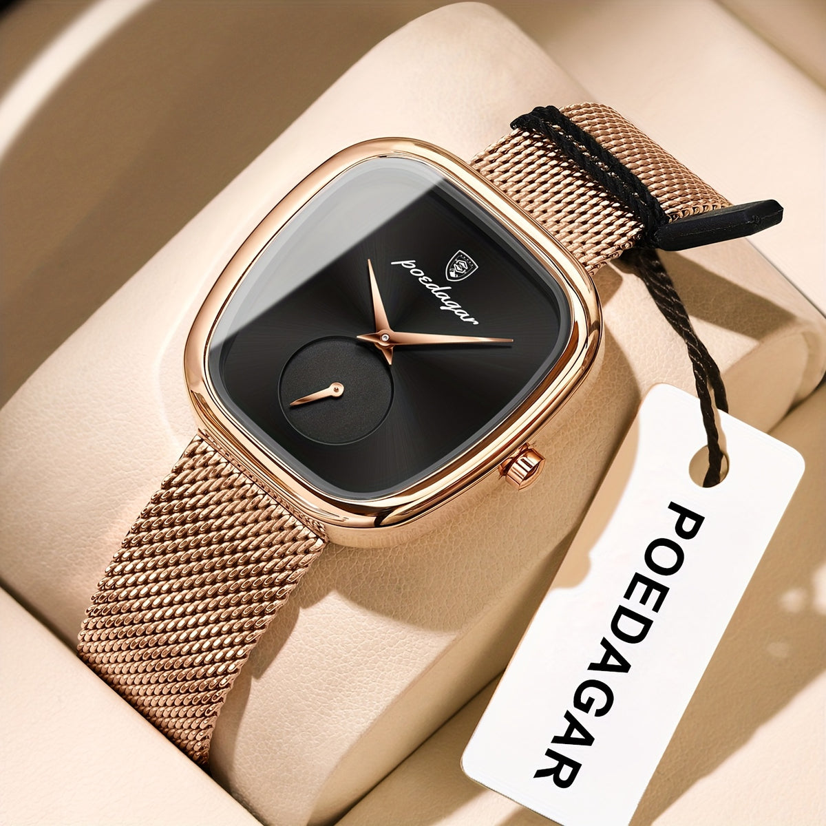 The Zenvy Poedagar Elegant Rose Square Watch