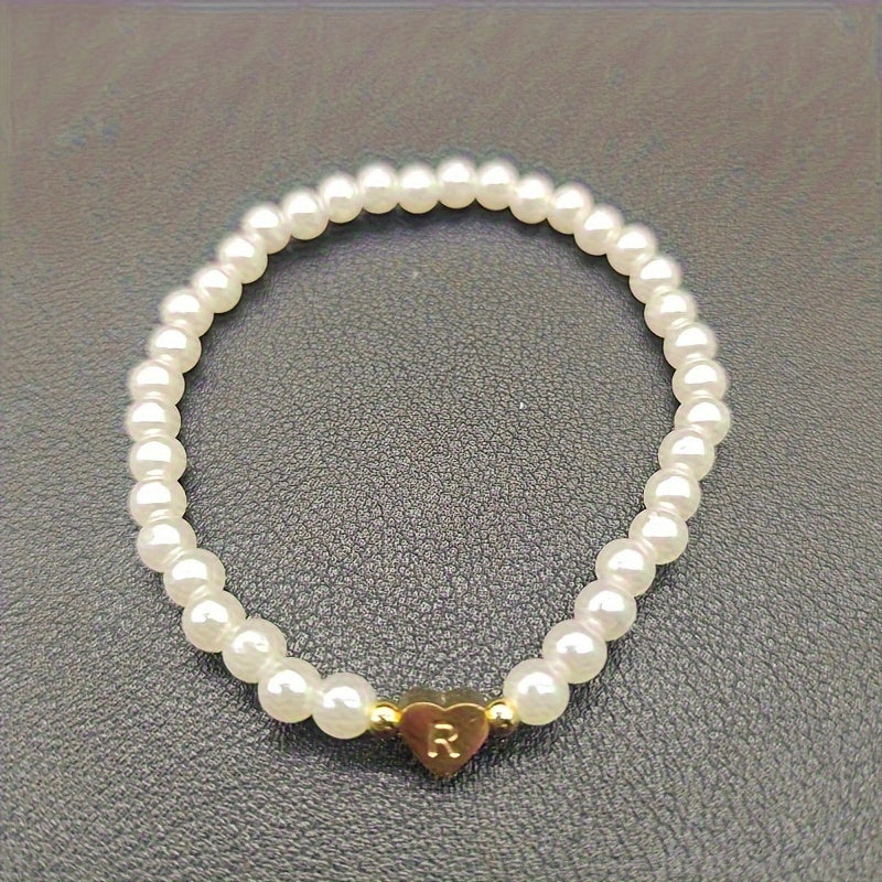 Classic A-Z Heart Initial Letter Bracelet
