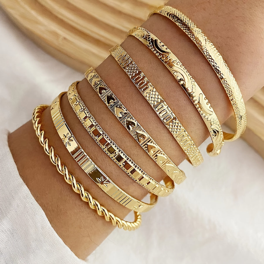 The Vintage Cuff Bangle Set — 7pcs