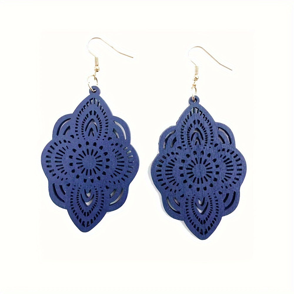 The Lace Wood Pendant Earrings