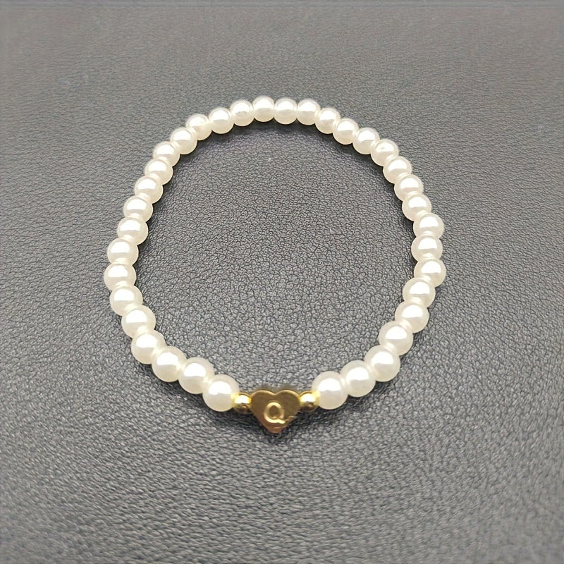 Classic A-Z Heart Initial Letter Bracelet