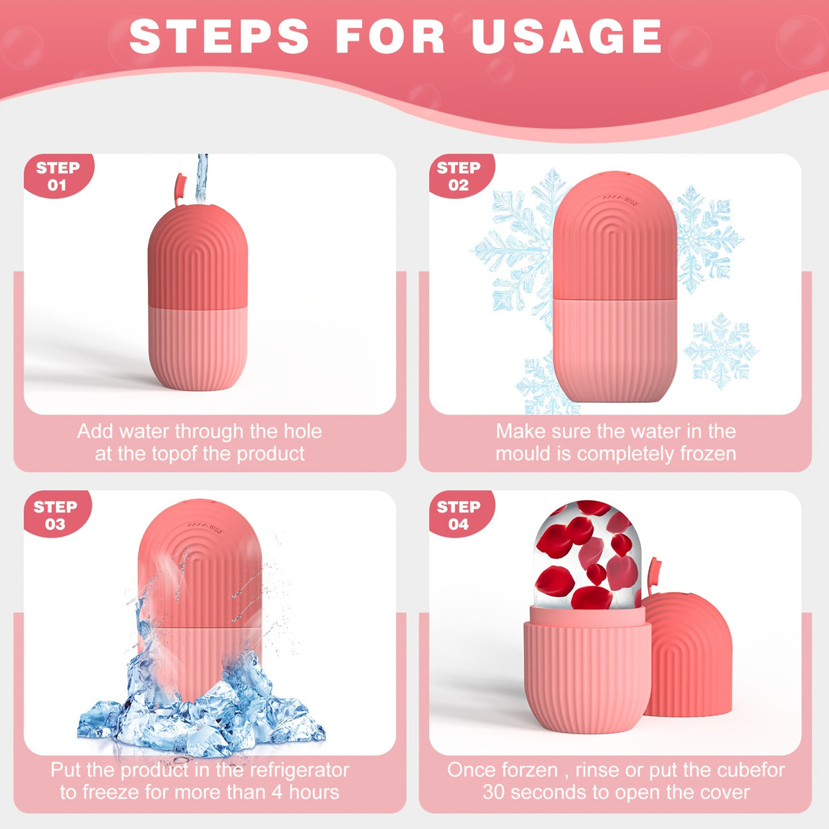 1pc Striped Ice Roller for Face