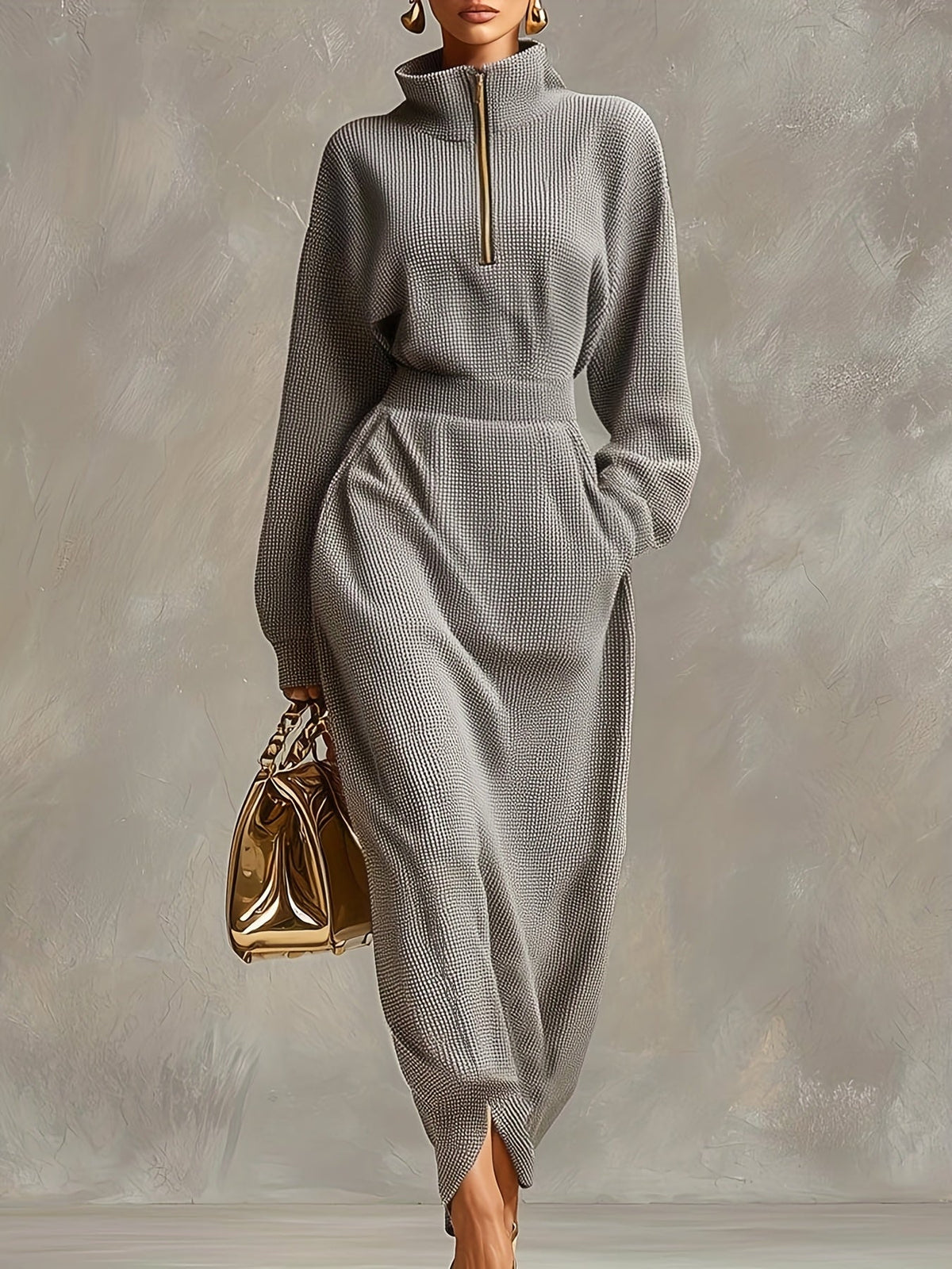 STELLA ERTOIS ELEGANT HIGH NECK MAXI DRESS