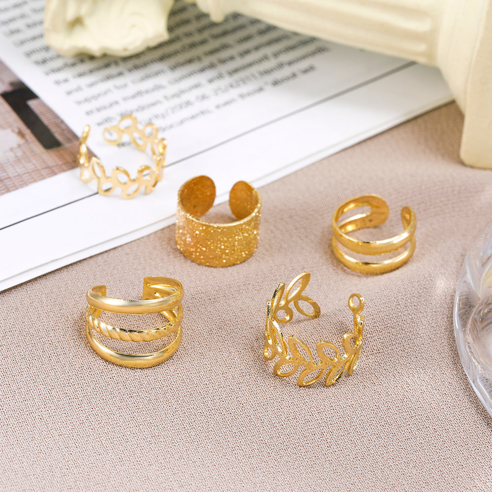 Leaf Hollow Ear Clips 5pcs
