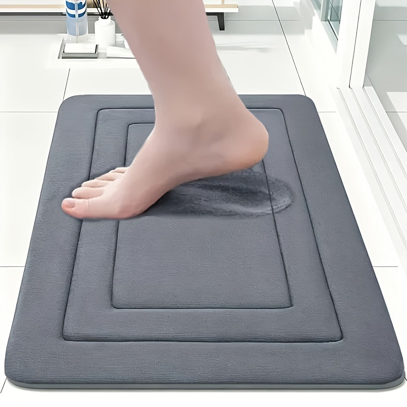 1pc Coral Fleece Bathroom Floor Mat Anti-Slip Pad - Anti-Slip, Quick Drying, Machine Washable - Perfect for Bathroom And Toilet Floors, with PVC Anti-Slip Bottom Lining