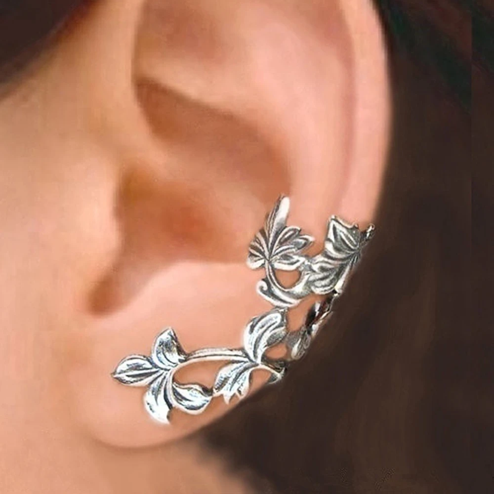 Exclusive Vintage Leaf Silver Earrings