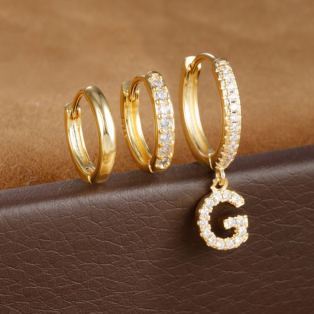 Dazzling Initial Diamond Earrings
