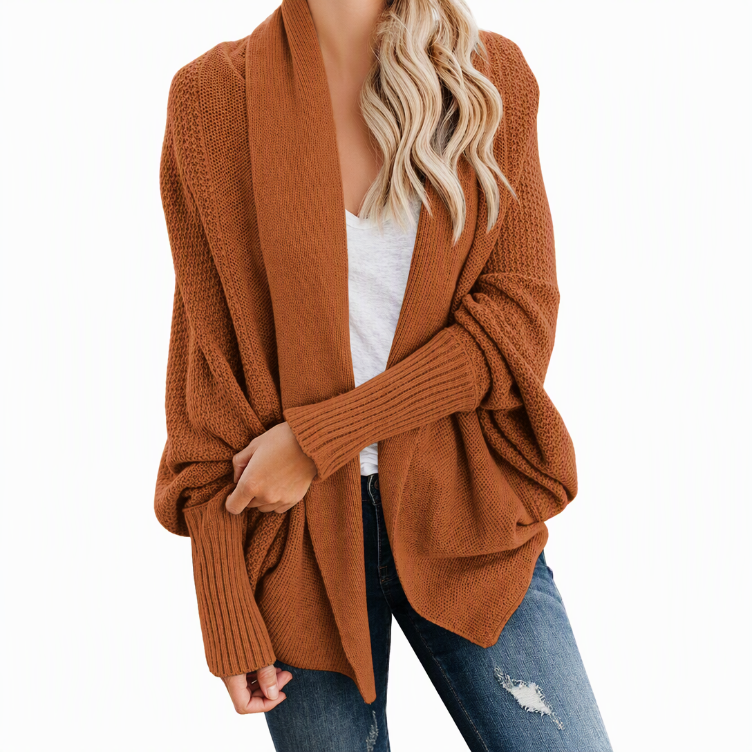 Zenvy's Loose-Fit Batwing Sleeve Cardigan