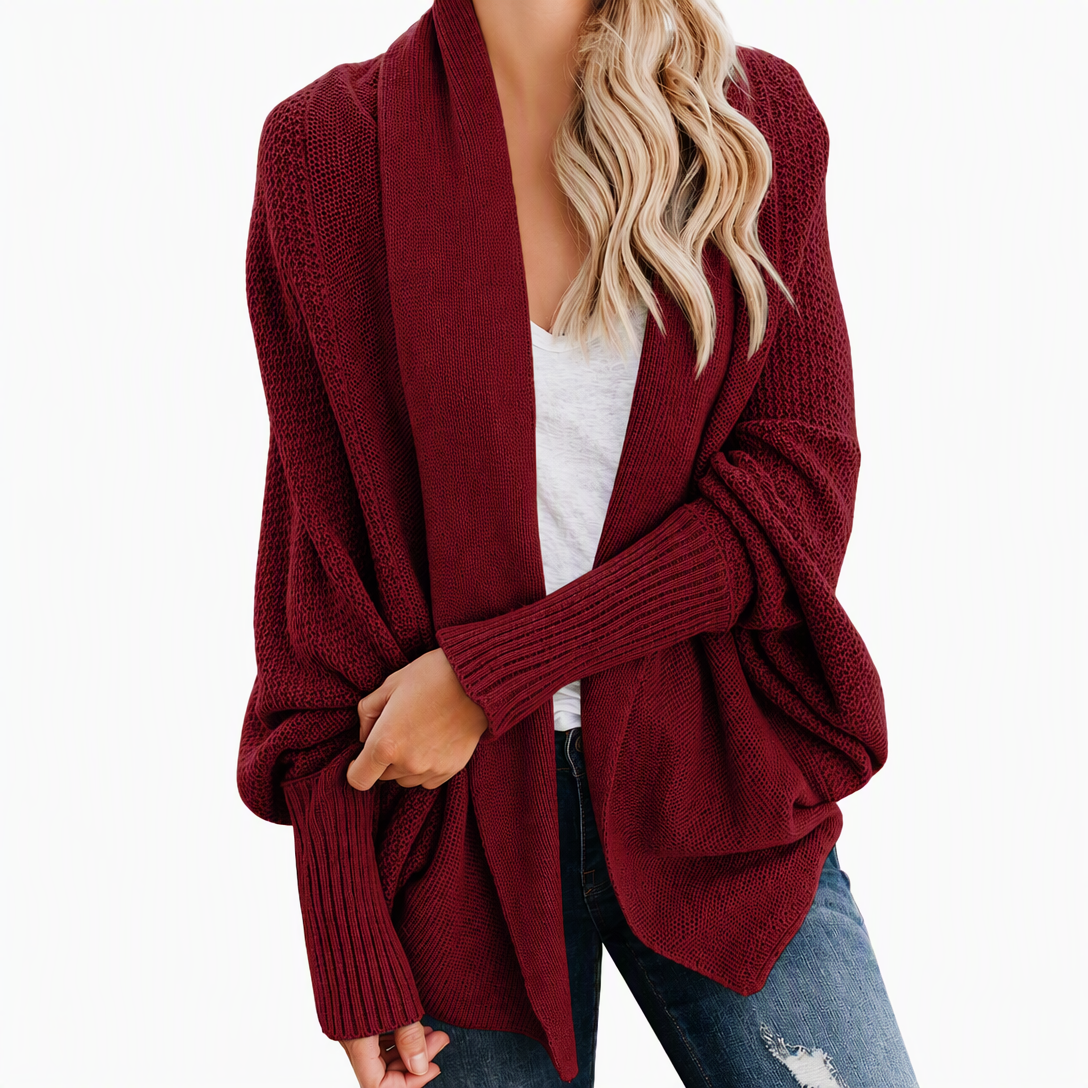 Zenvy's Loose-Fit Batwing Sleeve Cardigan